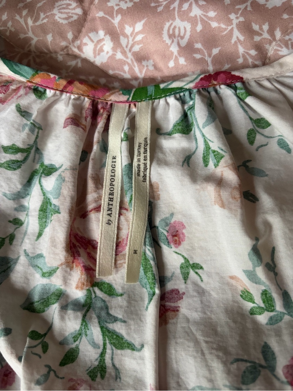 Floral Puff-Sleeve Midi Dress by Anthropologie Size M - Picture 4 of 5